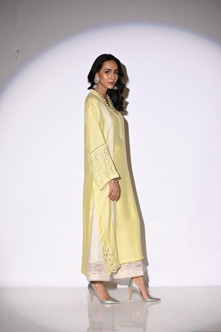 Insia Sohail - Sunela - Yellow - 3 Piece - Cotton net - Studio by TCS