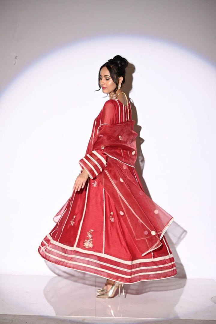 Insia Sohail - Rozina - Red - 3 Piece - Cotton net - Studio by TCS