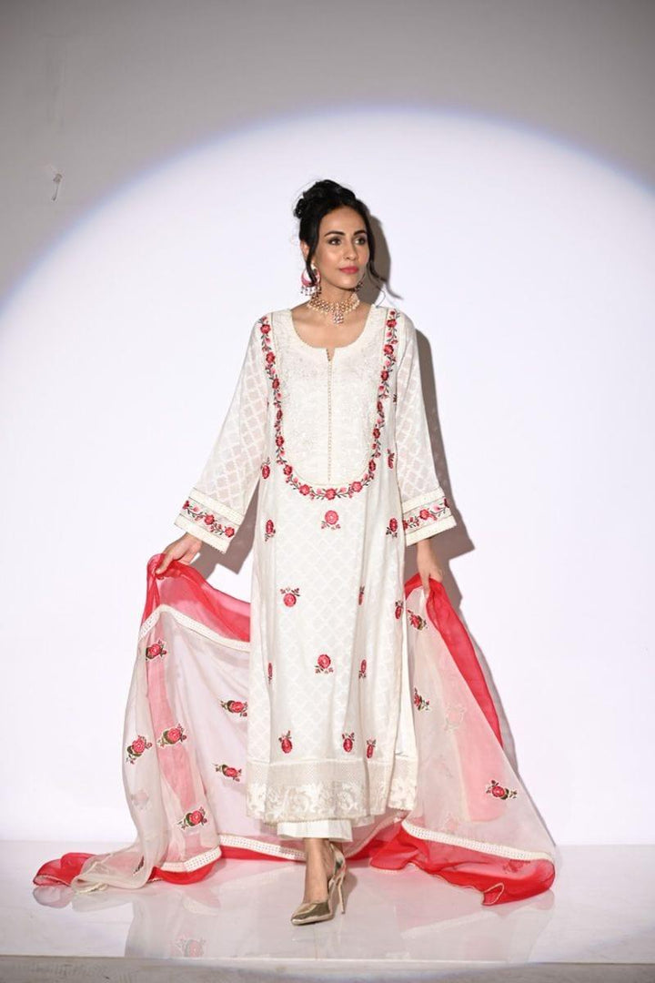 Insia Sohail - Ilyana - White - 3 Piece - Cotton net - Studio by TCS