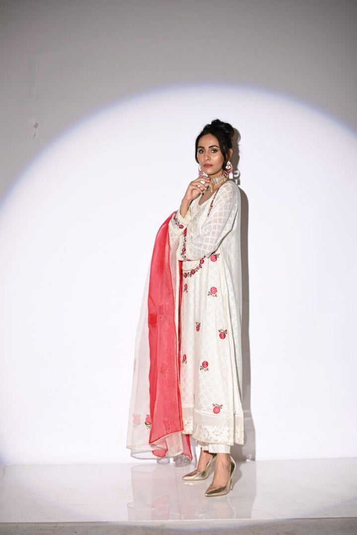 Insia Sohail - Ilyana - White - 3 Piece - Cotton net - Studio by TCS