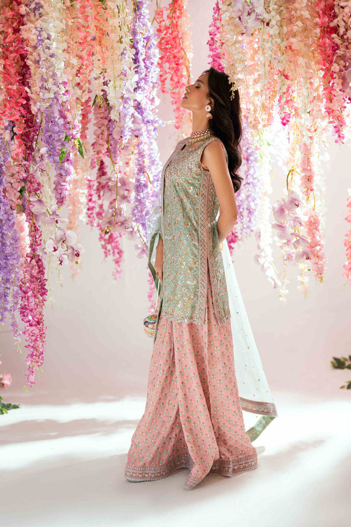 Shehrnaz - Niva Emerald Kurta Set - SHK-1568 - Green - Crepe silk - 3 Piece