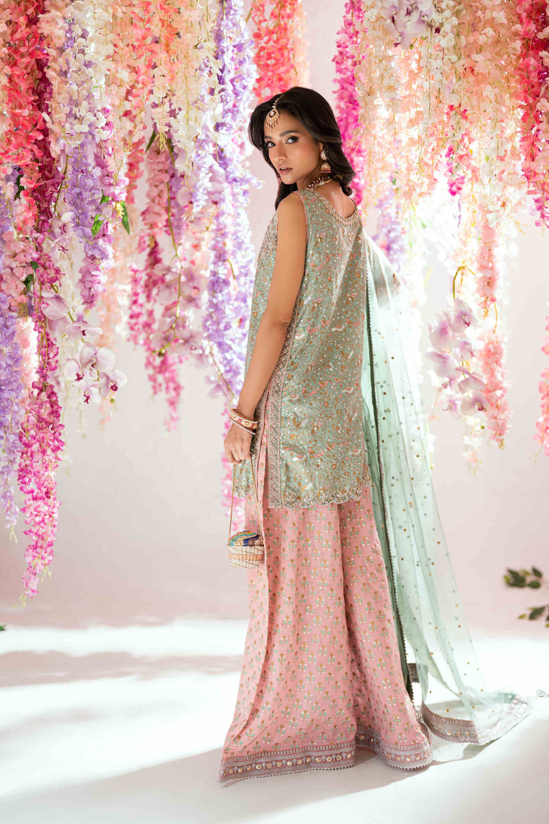 Shehrnaz - Niva Emerald Kurta Set - SHK-1568 - Green - Crepe silk - 3 Piece