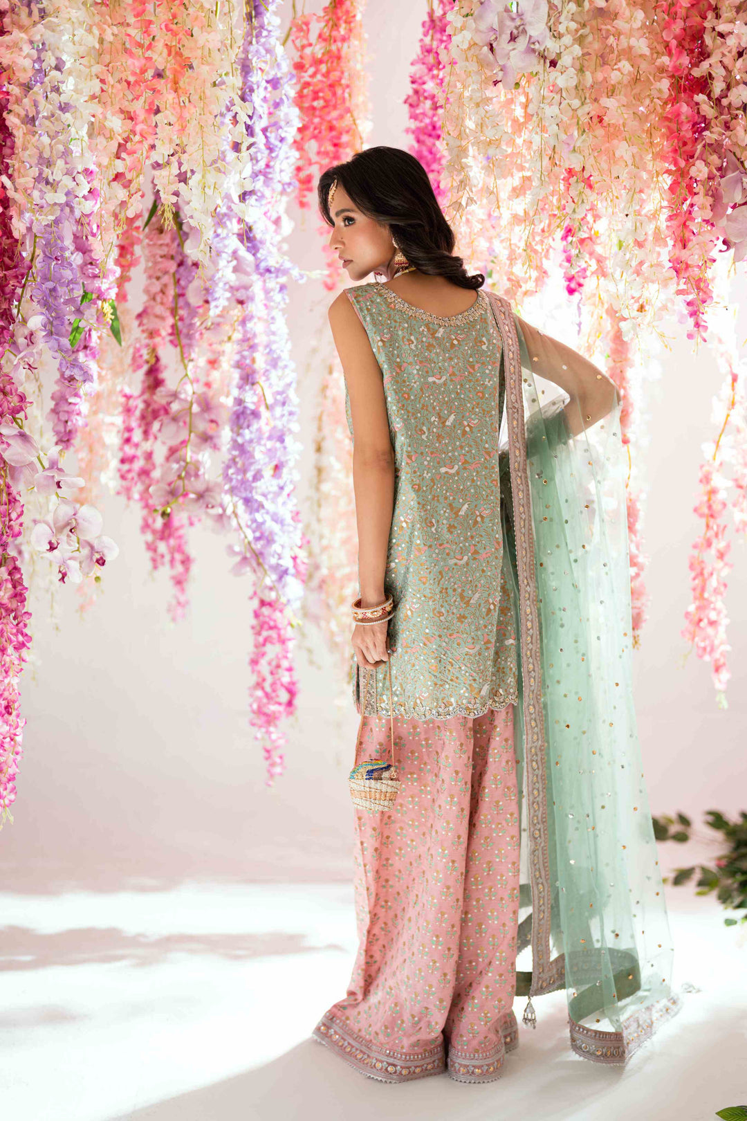 Shehrnaz - Niva Emerald Kurta Set - SHK-1568 - Green - Crepe silk - 3 Piece