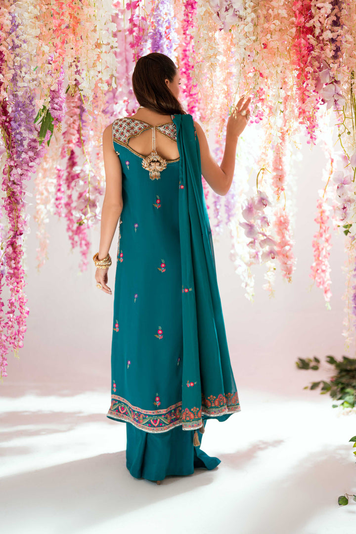 Shehrnaz - Lila Turquoise - SHK-1567 - Turqoise green - Chiffon - 3 Piece