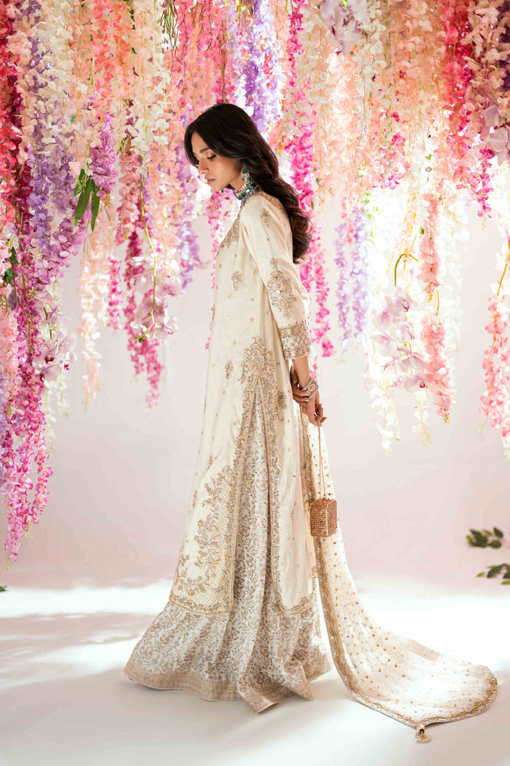 Shehrnaz - Mira Ivory - SHK-1538 - Off-white - Cotton net - 3 Piece