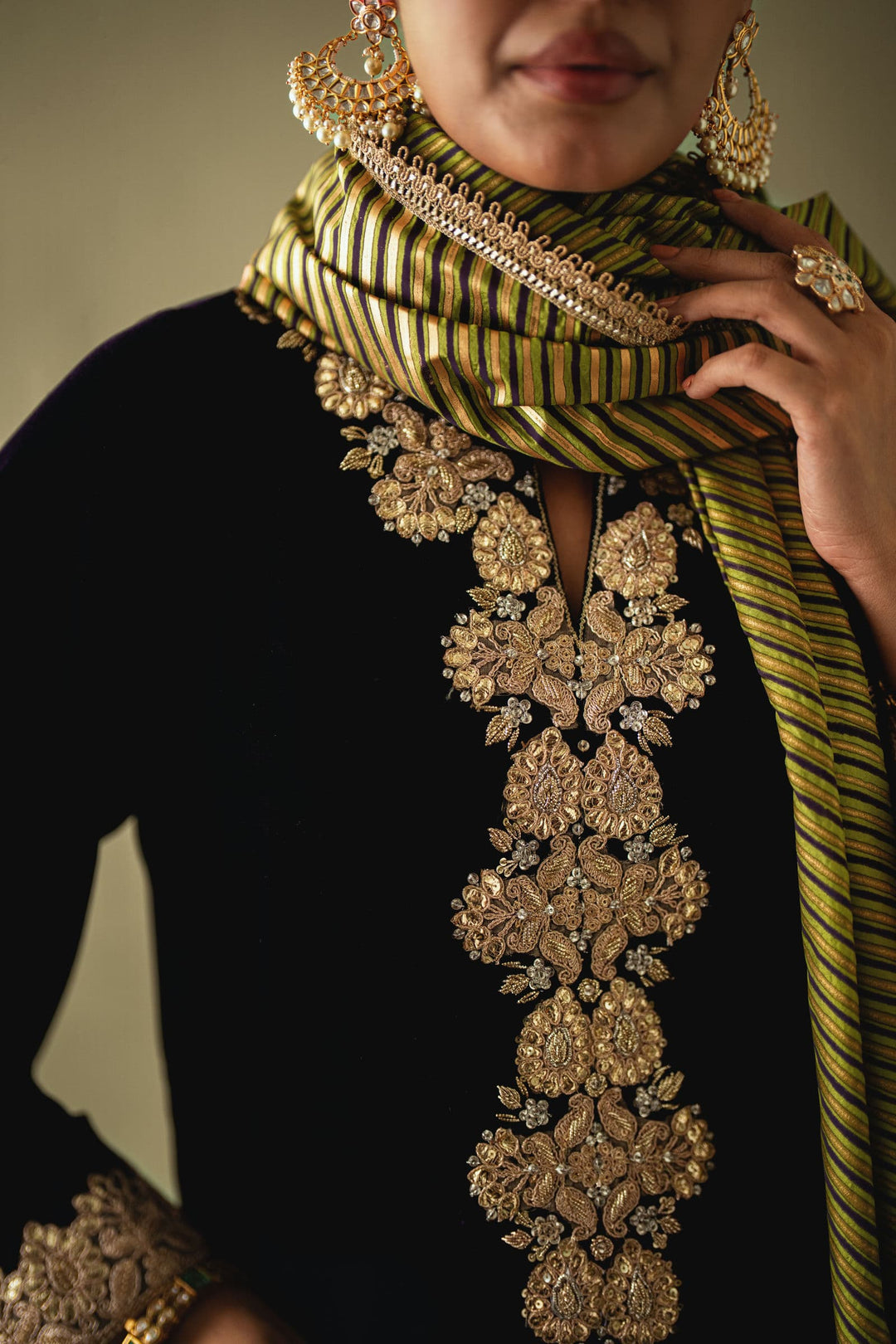 Shehrnaz - Sereya Purple Velvet Shalwar Set - SHK-1598 - Purple - velvet - 3 Piece