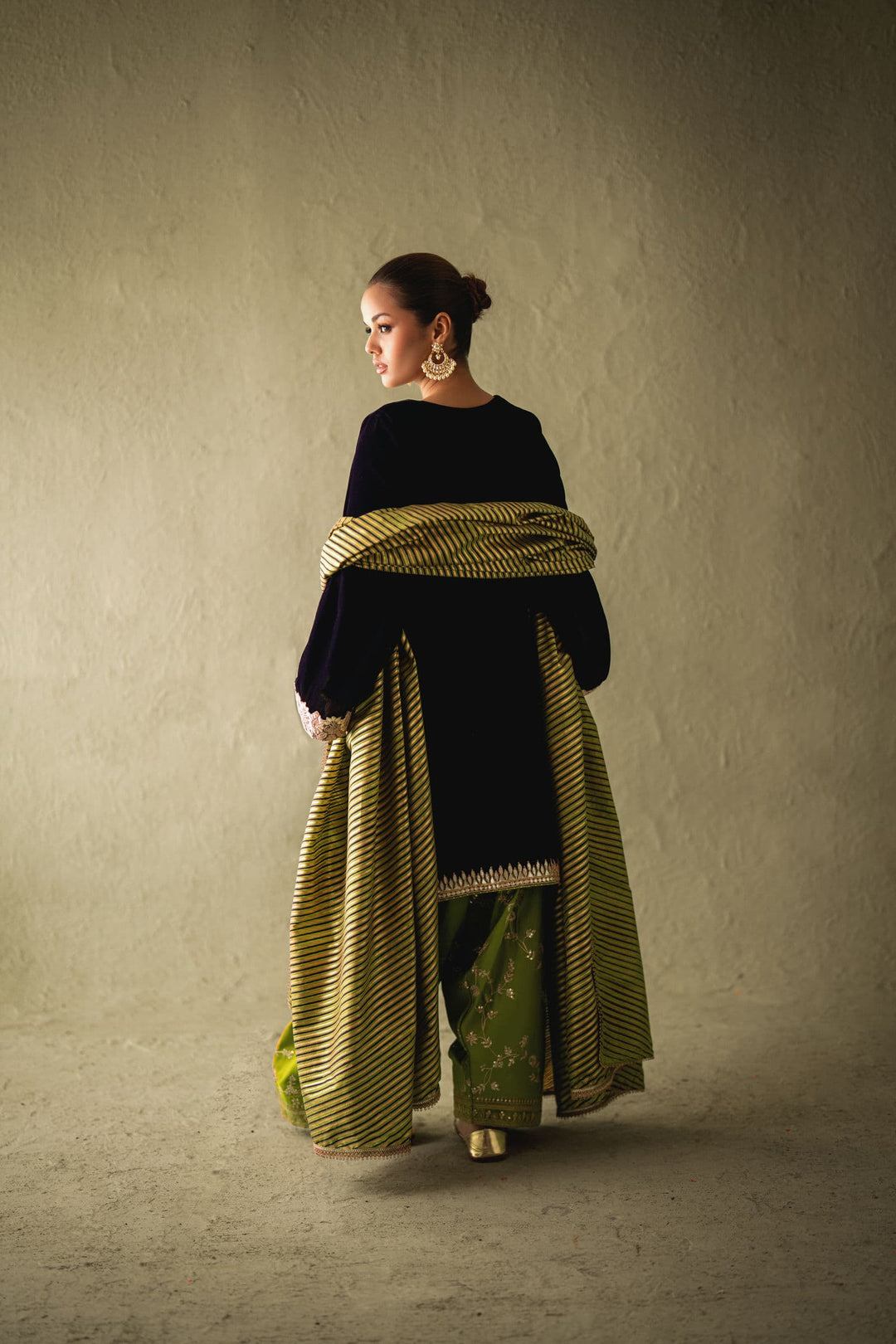 Shehrnaz - Sereya Purple Velvet Shalwar Set - SHK-1598 - Purple - velvet - 3 Piece