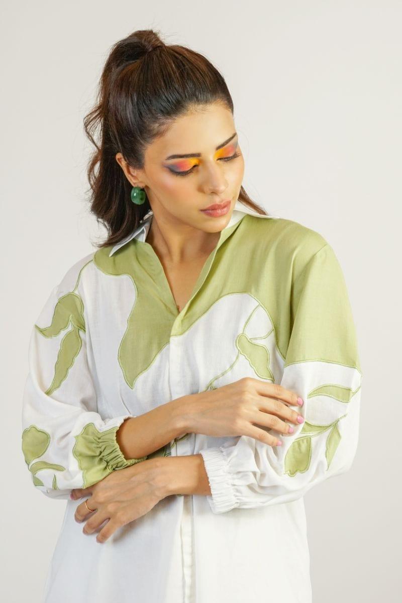 Urooj Fahd - Article 09 - White and green - 2 Piece - Studio by TCS