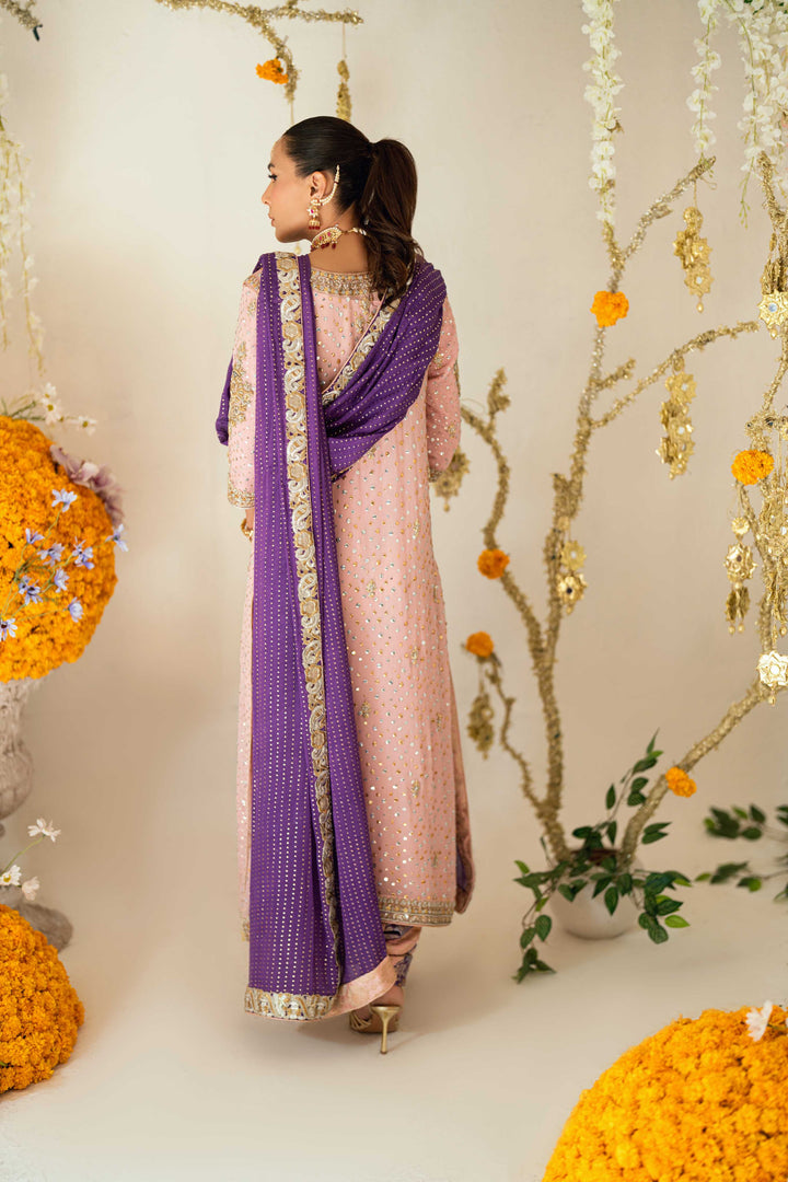 Shehrnaz - Leni Blush Anarkali Set - SHK-1563 - Tea pink - Chiffon - 3 Piece