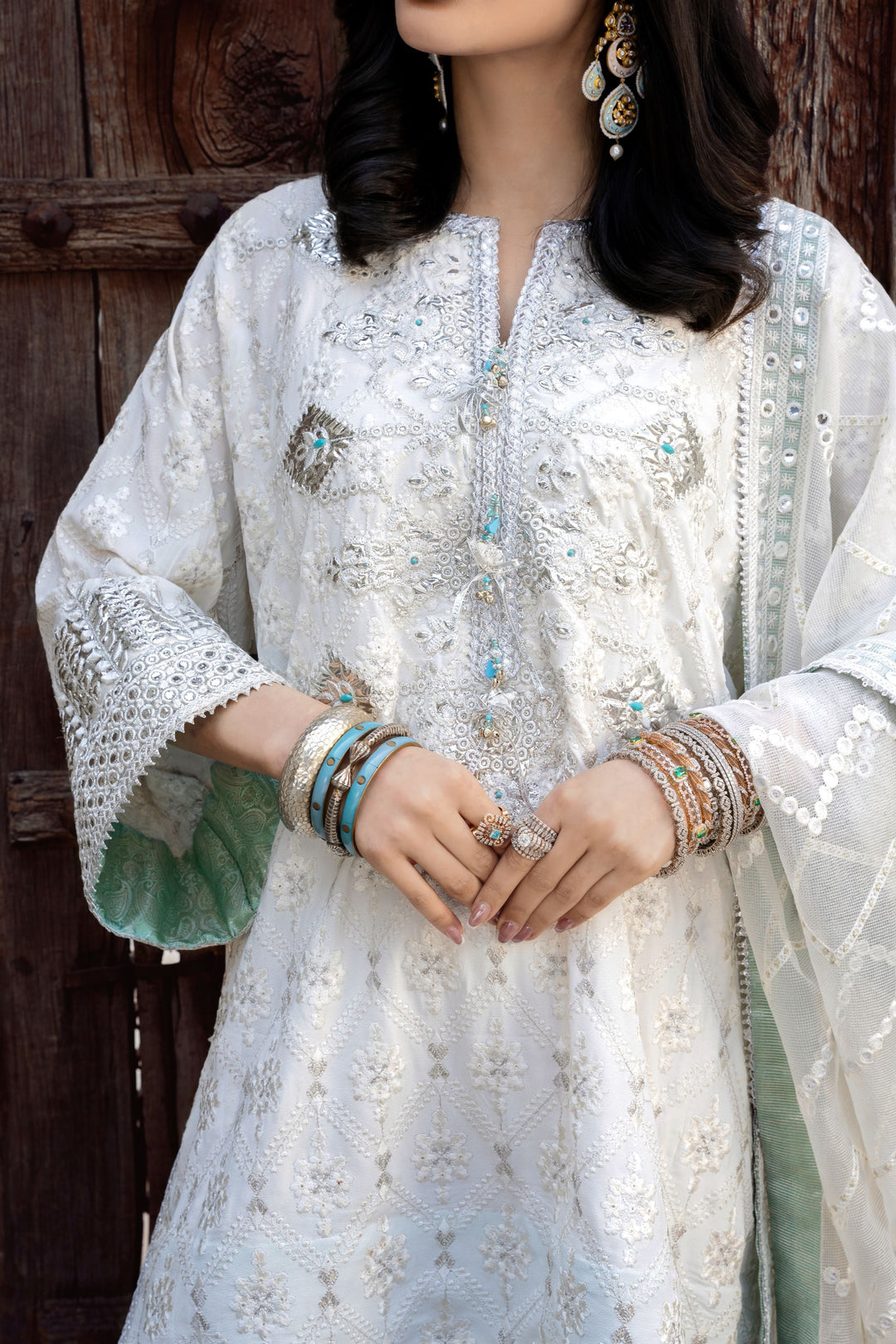 Nilofer Shahid - Chandaniya Suit For Women - 3 Piece