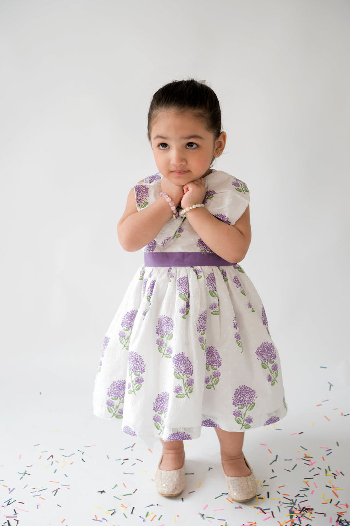 Hummingbirds - Hydrangea Bloom Dress - White - Lawn - 1 Piece