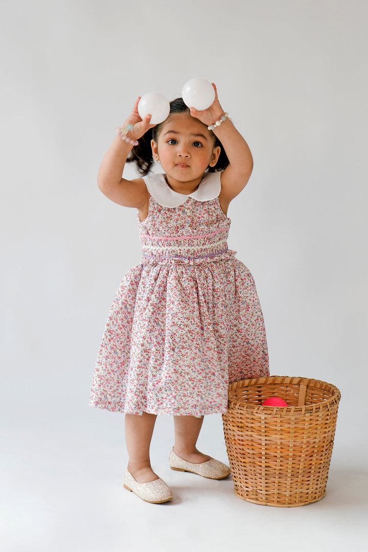 Hummingbirds - Pink Blossom Smocked Dress - Cotton Lawn - 1 Piece