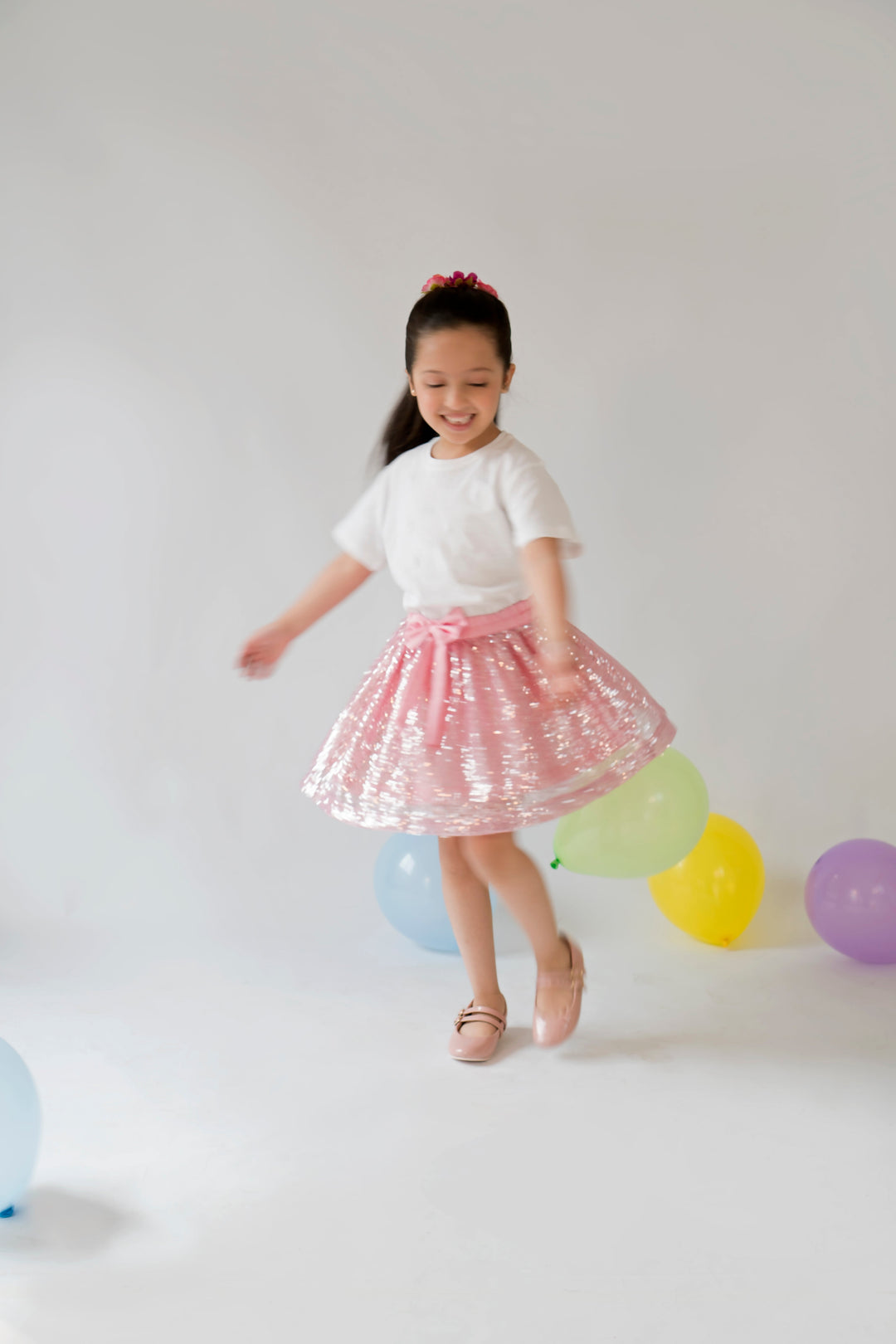 Hummingbirds - Pink Sequin Party Skirt - 1 Piece