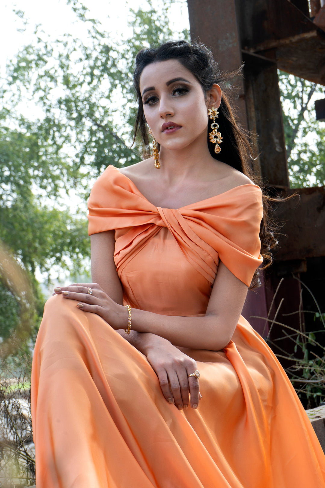 Syah - Off-Shoulder Butterfly Dress - 1 Piece