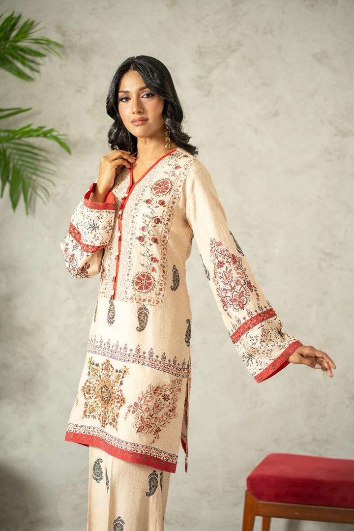 Shamaeel - Traditional Tribe Khaadi Silk Suit For Women - Multi - 3 Piece