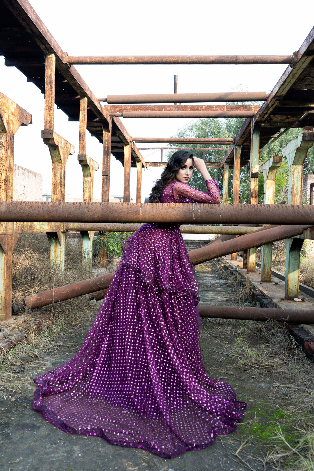 Syah - Ball Gown - Net - Purple - 1 Piece