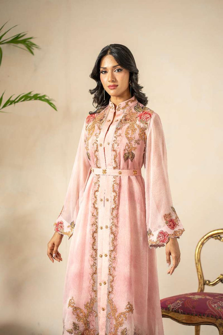 Shamaeel - Blush Rose Cotton Silk Suit For Women - Light Pink - 3 Piece