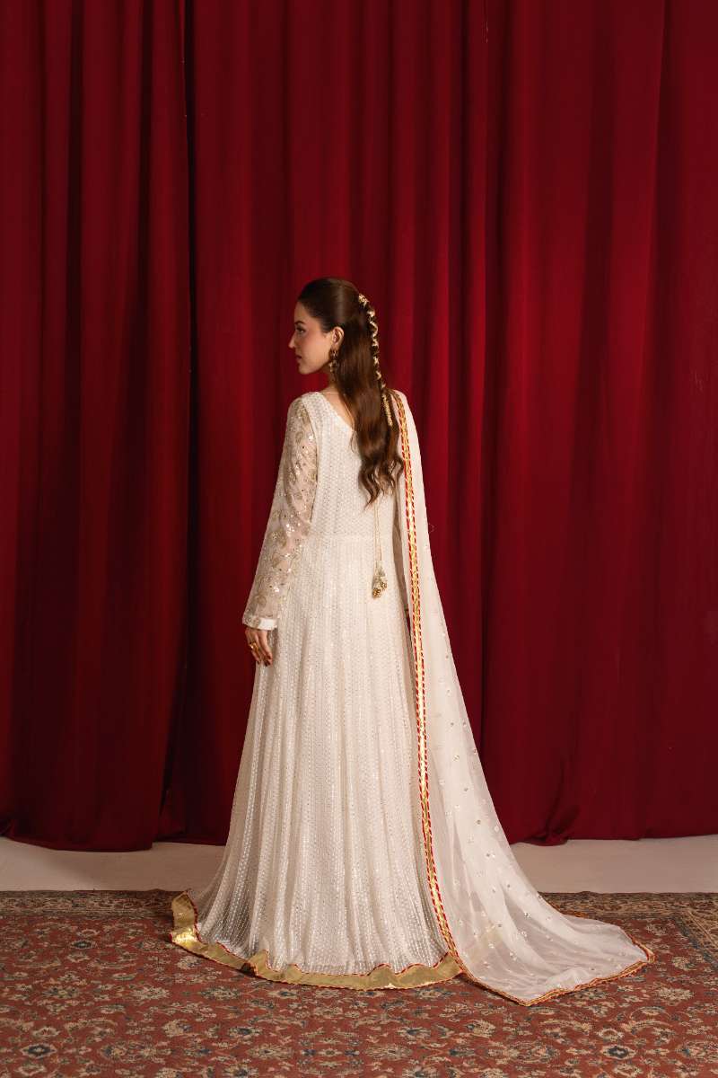 Zaaviay-Golden Glow-White-Chiffon-3 Piece