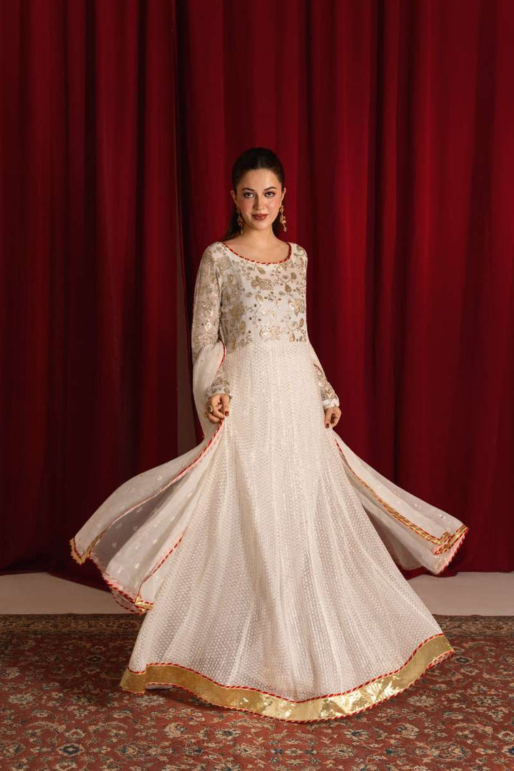 Zaaviay-Golden Glow-White-Chiffon-3 Piece