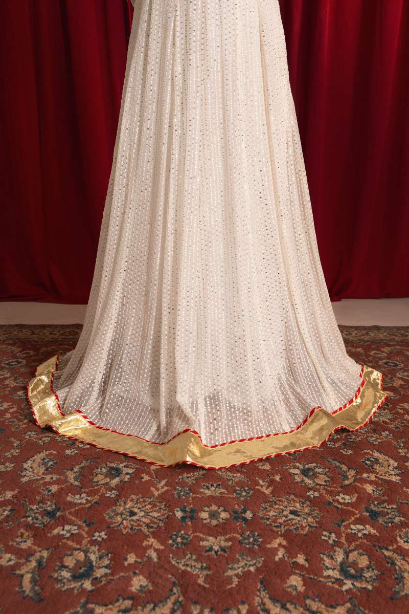 Zaaviay-Golden Glow-White-Chiffon-3 Piece