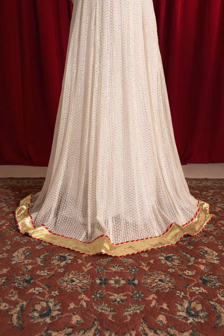 Zaaviay-Golden Glow-White-Chiffon-3 Piece