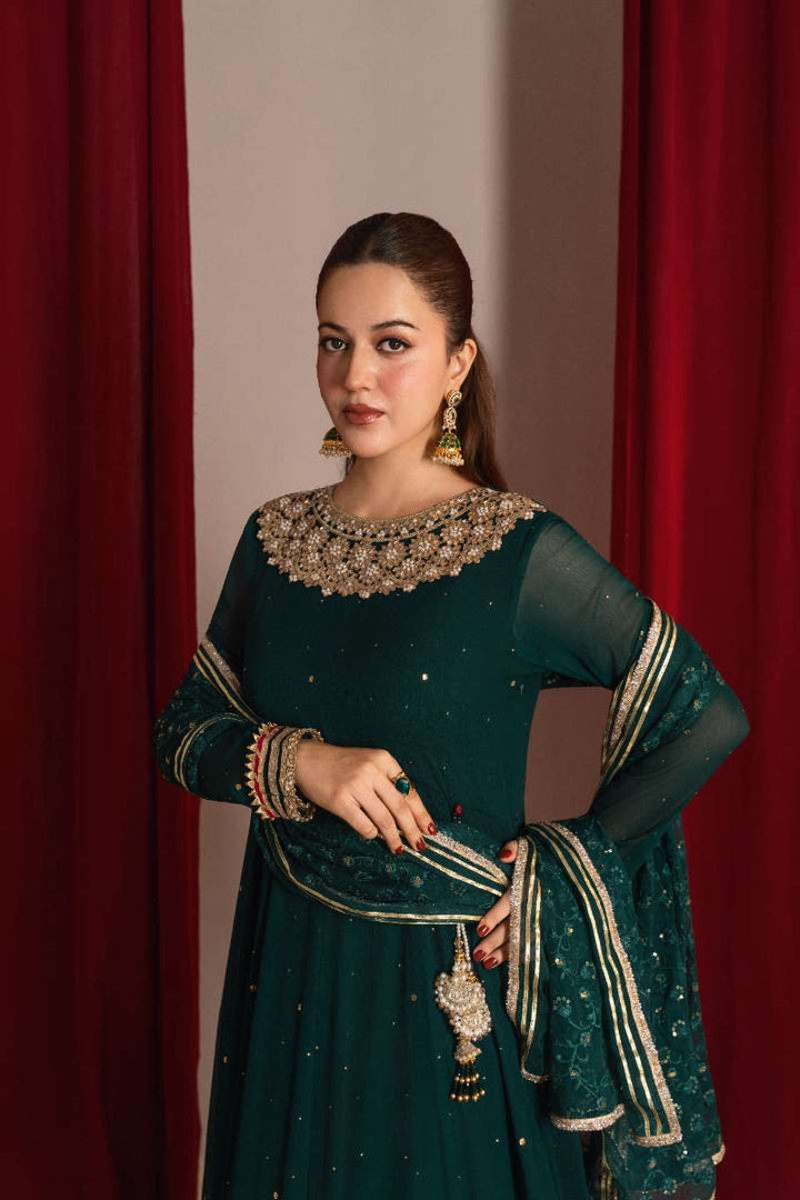 Zaaviay-Green Grace-Emerald Green-Chiffon-3 Piece