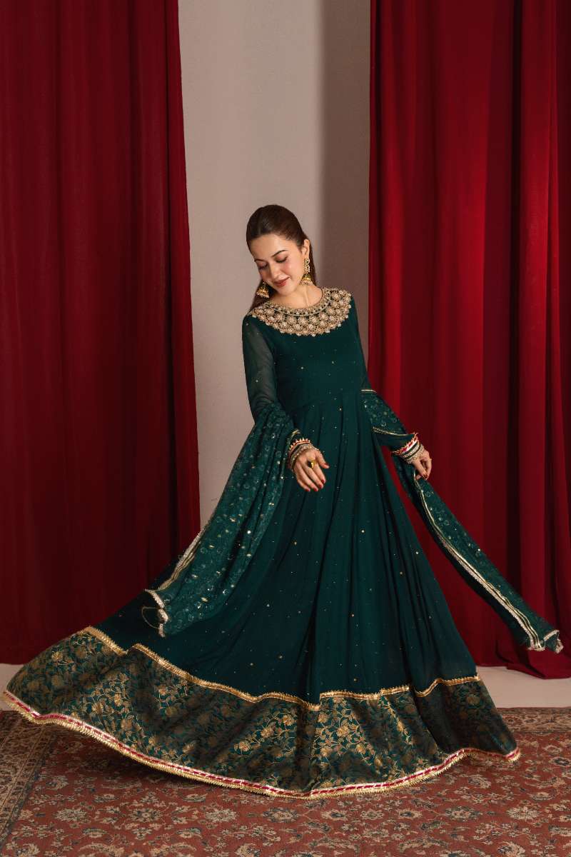 Zaaviay-Green Grace-Emerald Green-Chiffon-3 Piece