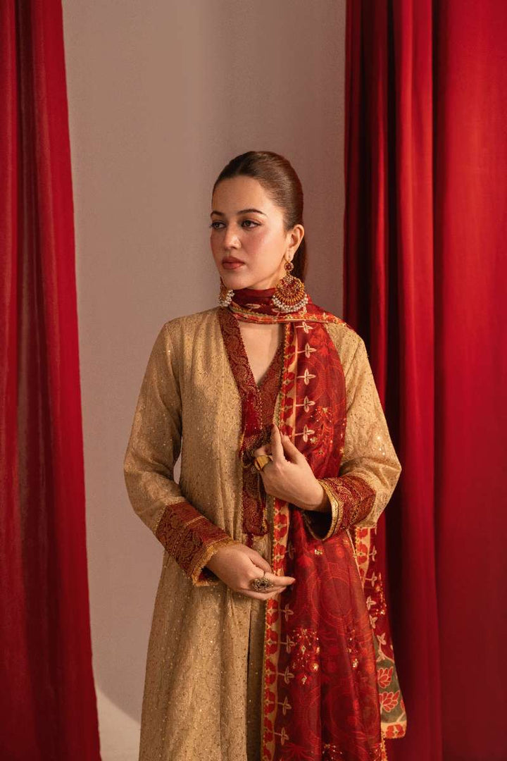 Zaaviay-Ruby Charm-Beige-Chikankari-3 Piece