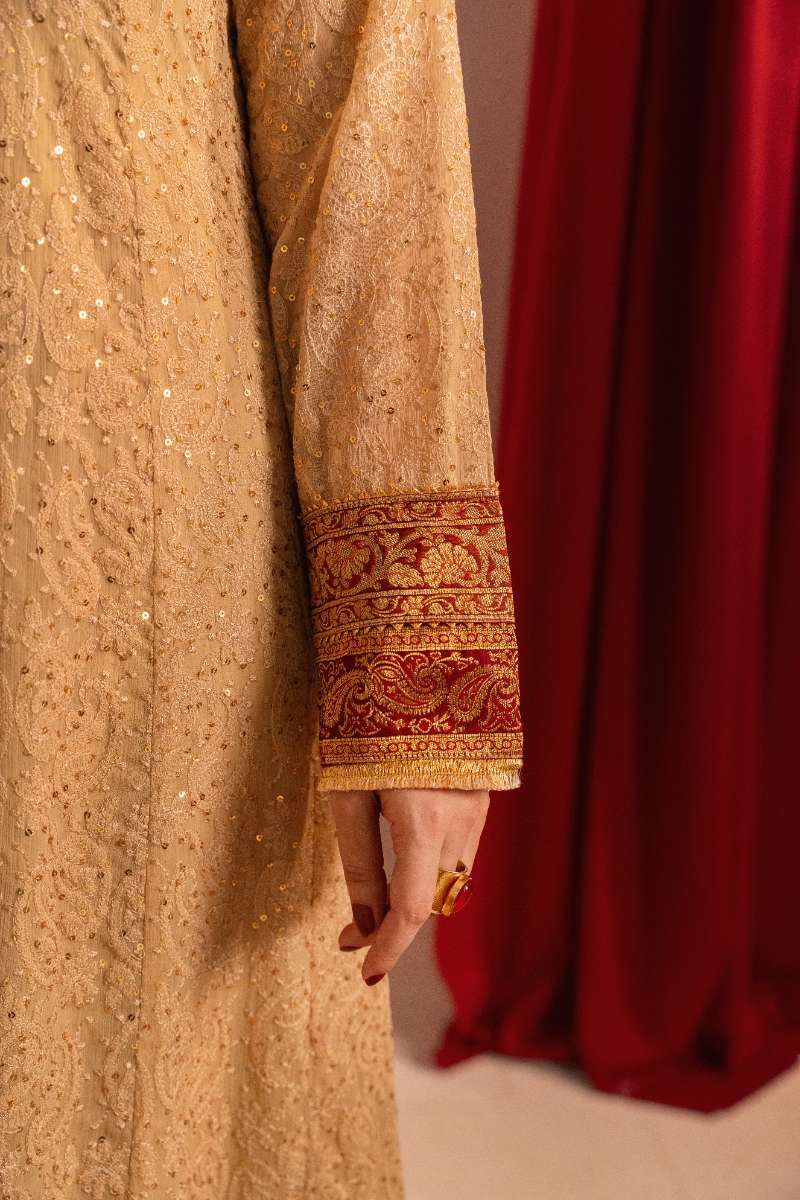 Zaaviay-Ruby Charm-Beige-Chikankari-3 Piece
