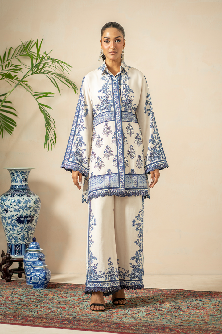 Shamaeel - Blue Opal - Khaadi Silk