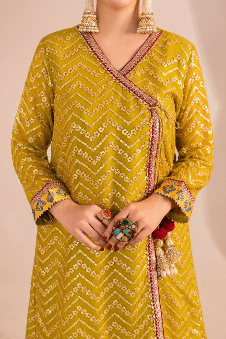 Zaaviay-Olive Splash-Olive Green-Chikankari-3 Piece