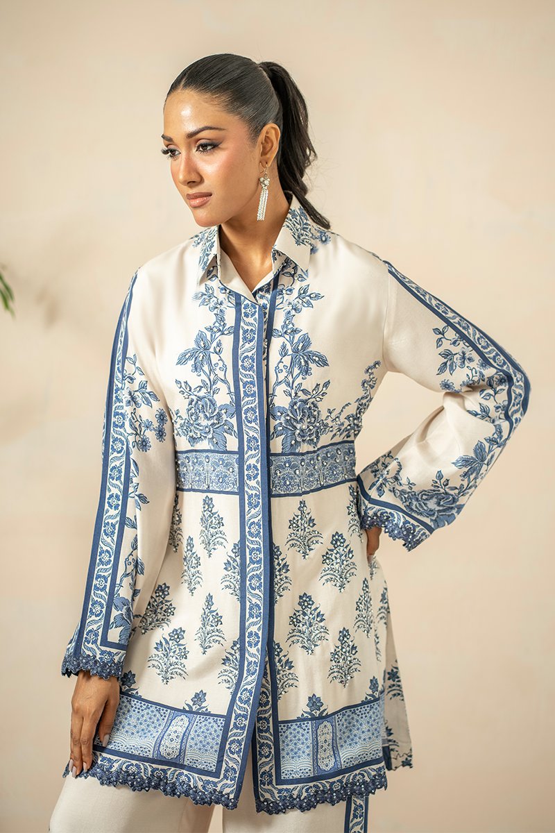 Shamaeel - Blue Opal - Khaadi Silk