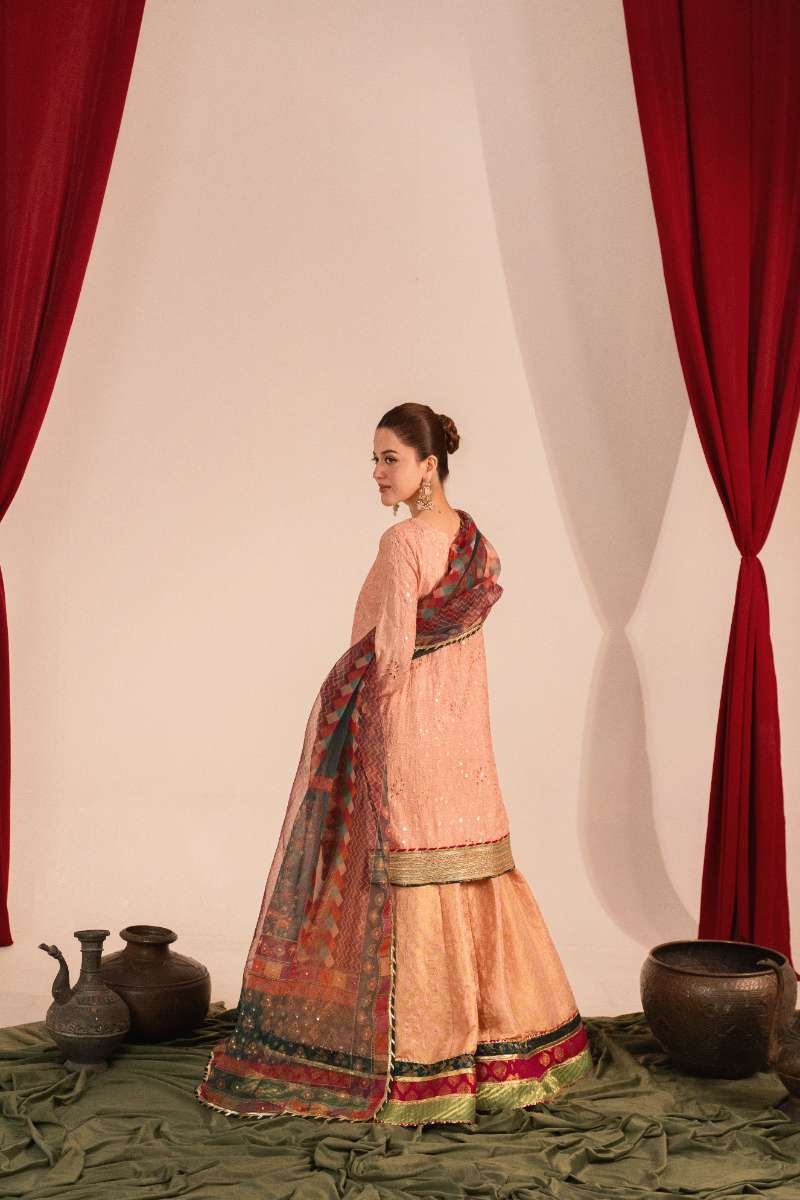 Zaaviay-Blush Glow-Blush Pink-Cutwork Silk-3 Piece