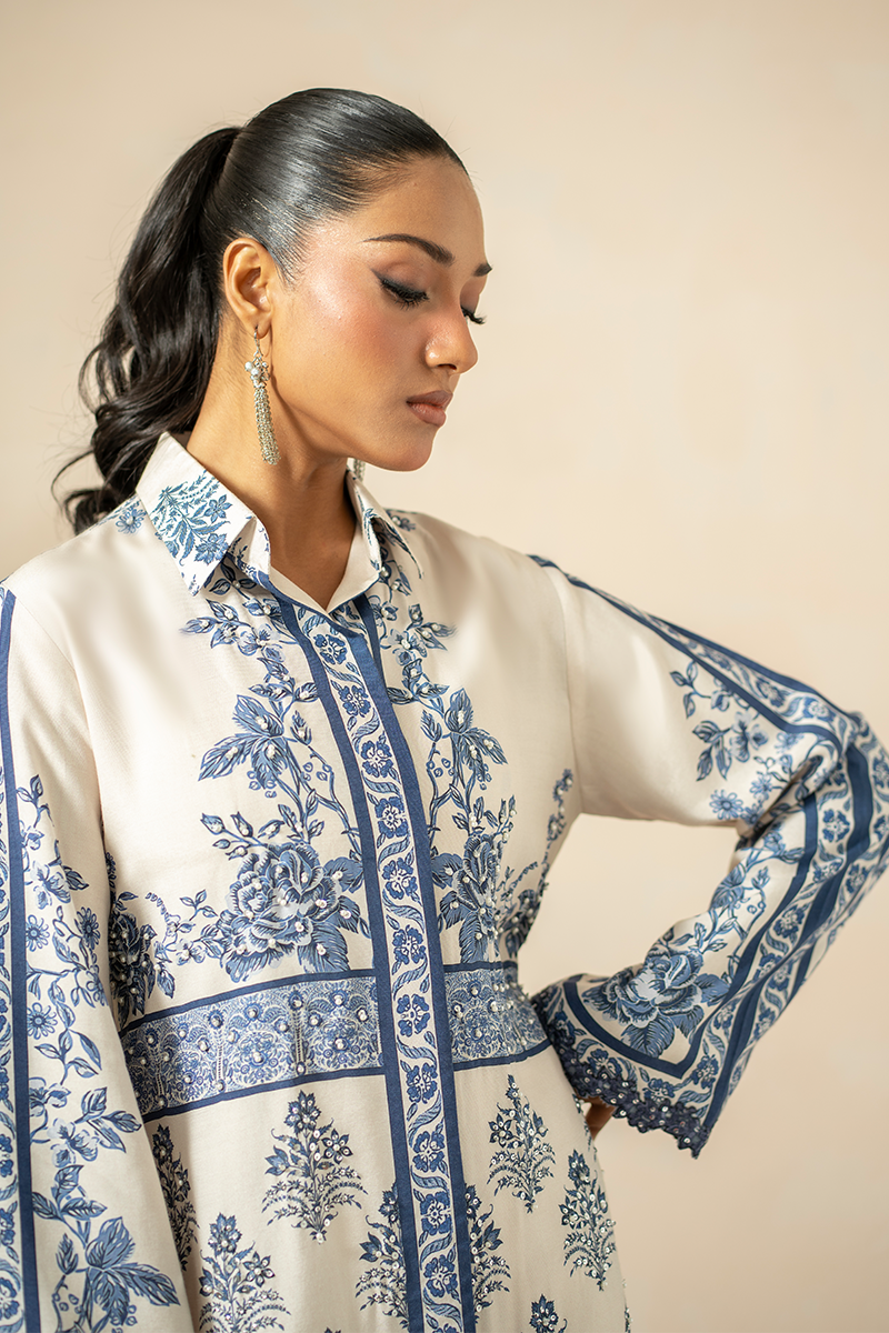 Shamaeel - Blue Opal - Khaadi Silk