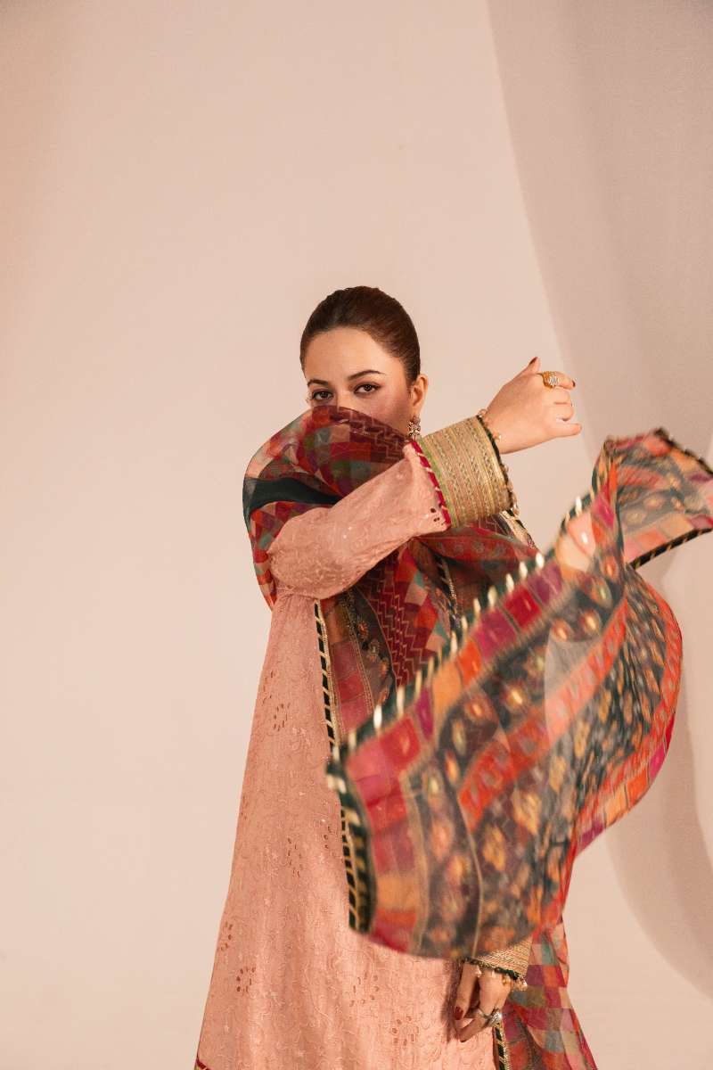 Zaaviay-Blush Glow-Blush Pink-Cutwork Silk-3 Piece