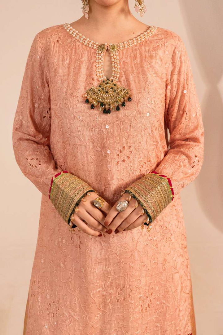 Zaaviay-Blush Glow-Blush Pink-Cutwork Silk-3 Piece