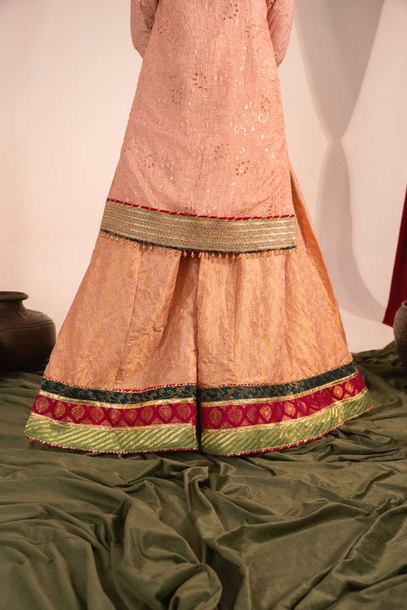 Zaaviay-Blush Glow-Blush Pink-Cutwork Silk-3 Piece