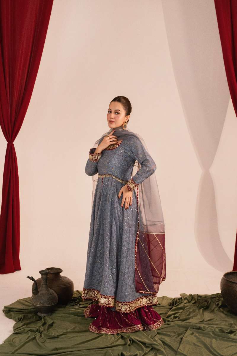 Zaaviay-Lilac Breeze-Lavender-Chikankari-3 Piece