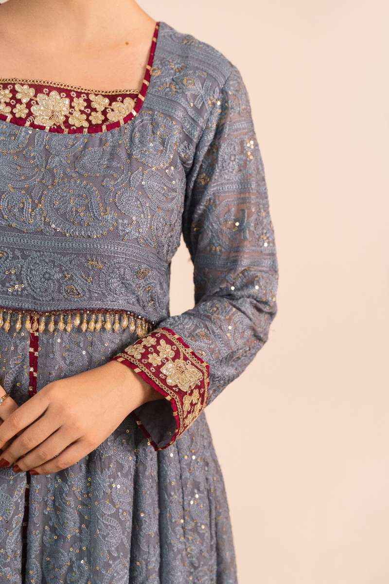 Zaaviay-Lilac Breeze-Lavender-Chikankari-3 Piece