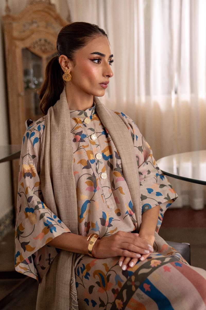 Natasha Kamal - Misha  - Printed Shawl - 2 Piece