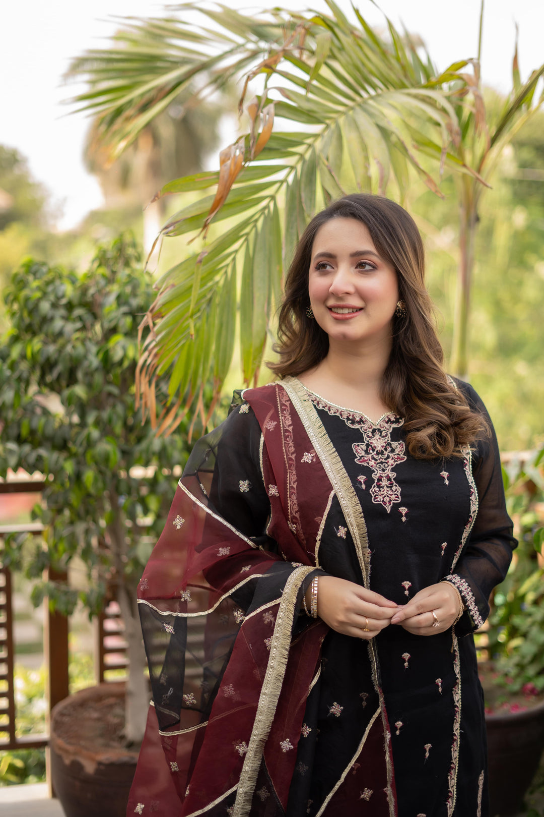 Omal by Komal - KOHRA - Black - Khaadi Net & Organza - 3 Piece