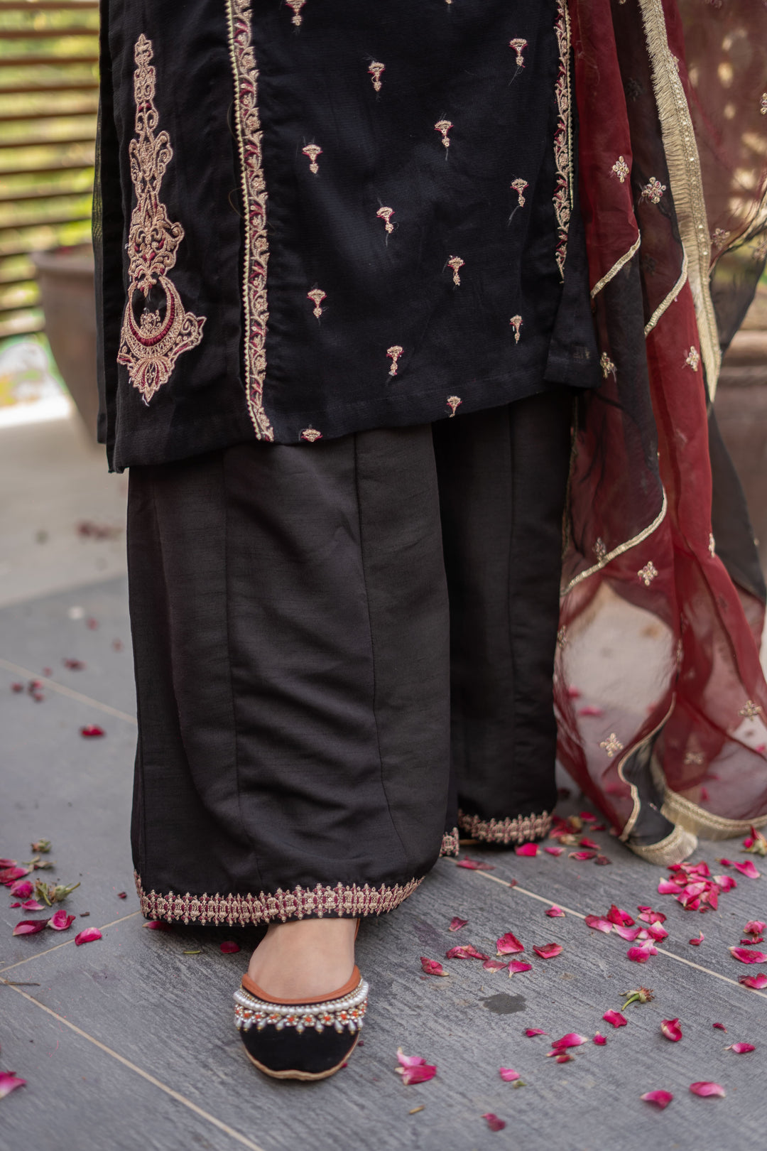 Omal by Komal - KOHRA - Black - Khaadi Net & Organza - 3 Piece