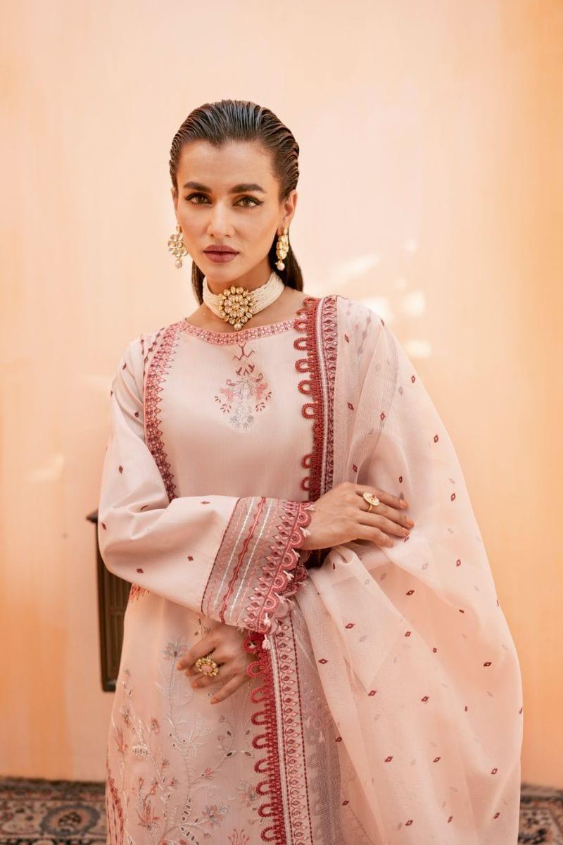 Fozia Khalid - Blush Pink - Embroidered - 3 Piece - Studio by TCS