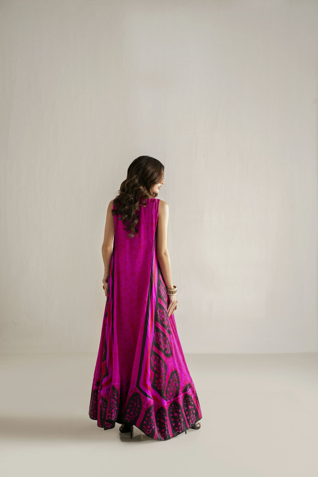 Shehrnaz - Medium Silk & Viscose Raw Silk Rose Quartz Column Dress For Women - Candy Pink