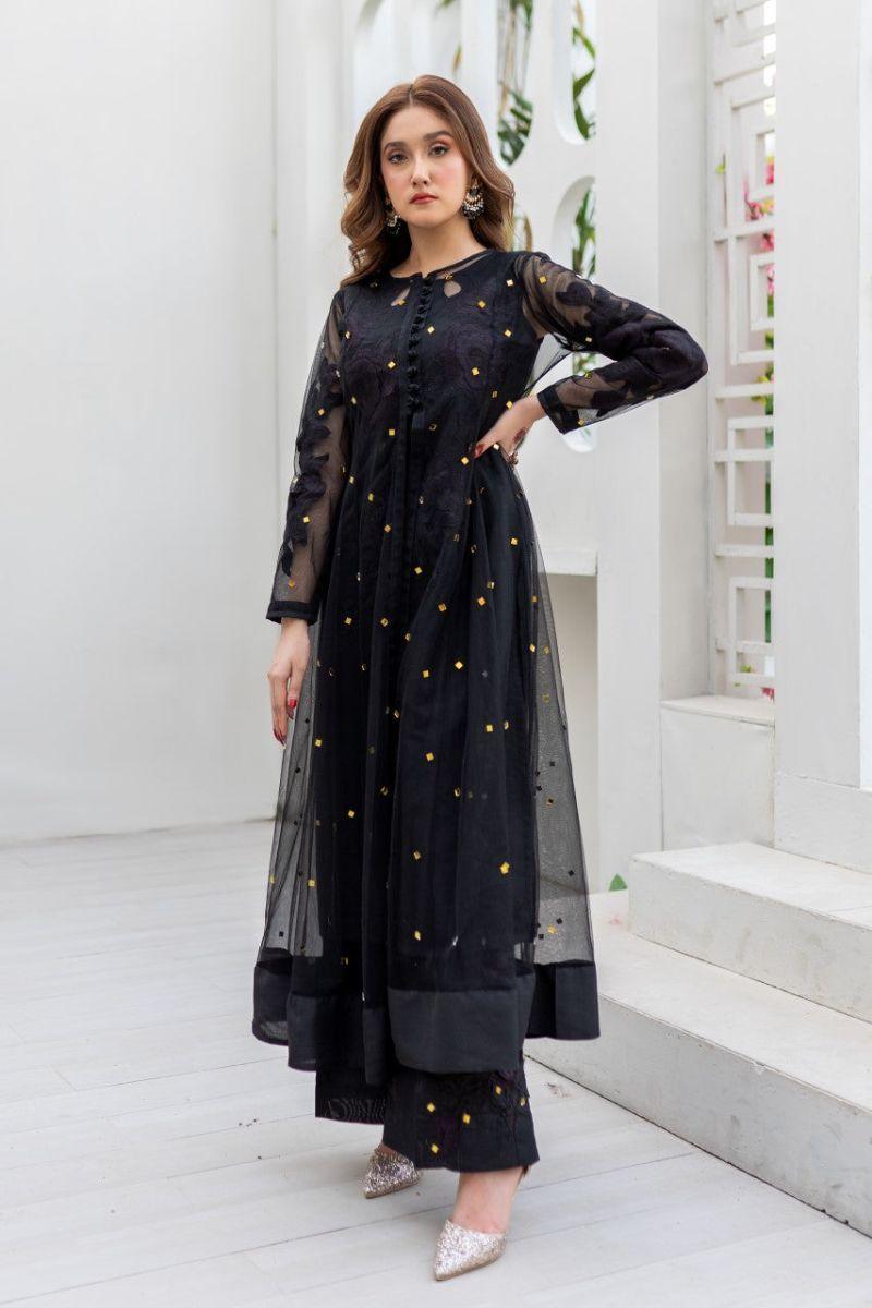 Zahra Ahmad - Mia - Black - Net - 3 Piece