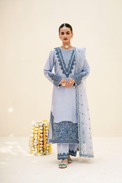Fozia Khalid - Heather Blue - Embroidered - 3 Piece - Studio by TCS
