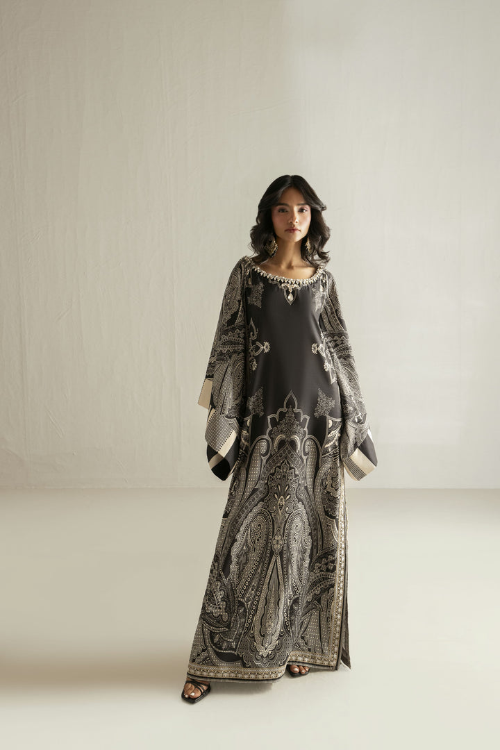 Shehrnaz - Crepe Silk Midnight Mosaic Dress For Women - Black