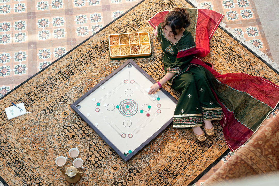 Omal by Komal - Amber Khaddar Suit For Women - Dark Green - 3 Piece