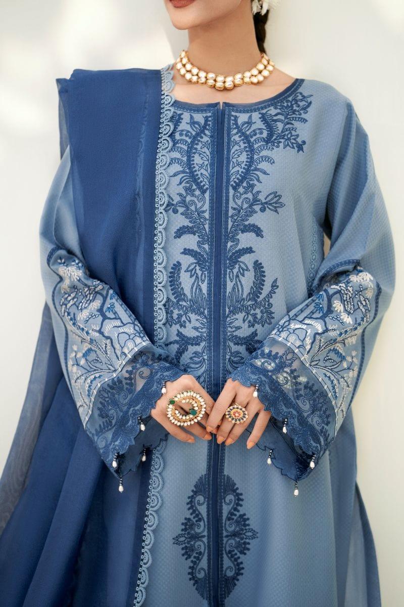 Fozia Khalid - Aquamarine - Embroidered - 3 Piece - Studio by TCS