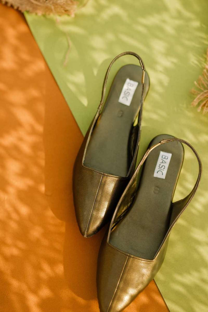 Basic by Chapter 13 - Sandals | Bare Point For Women - Metallic Olive - Studio by TCS
